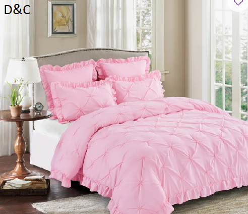 5 Piece Romantic Princess Pintuck Comforter Set