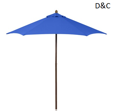 (Pick Color) Astella 7.5-Foot Wood-Grained Steel Market Patio Umbrella