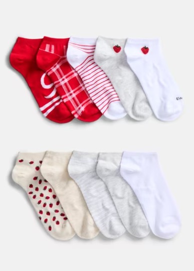 No Boundaries Women’s Low Cut Socks, 10 Pack, Shoe Sizes 4-10