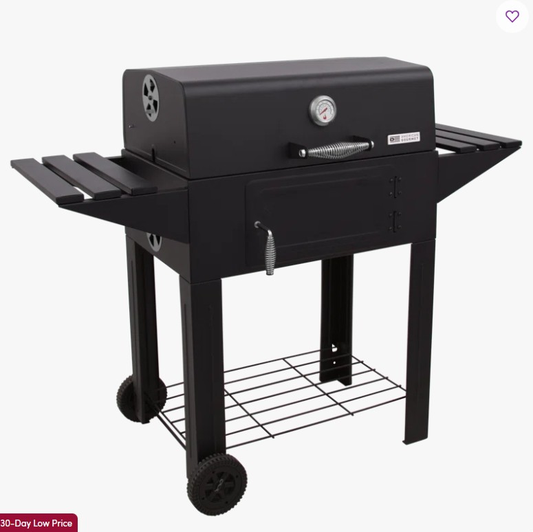 Charbroil American Gourmet Sante Fe 615 Charcoal Grill with Side Shelves
