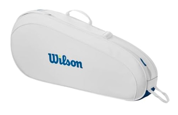 WILSON US Open Team Tennis Racket Bag – Holds up to 3 Rackets, White/Blue