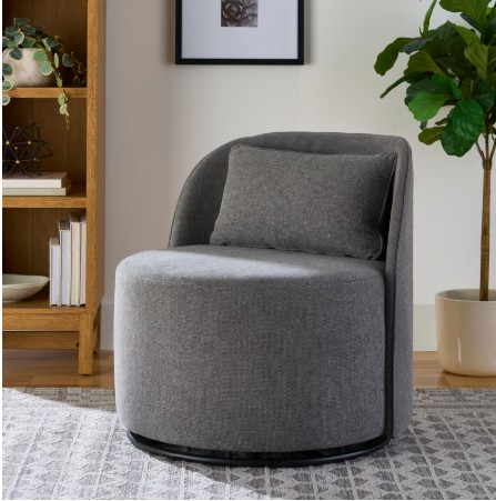 Better Homes & Gardens Juliet Modern Arch Swivel Accent Chair, Gray