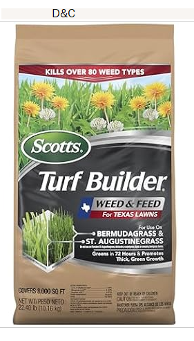 Scotts Turf Builder Weed & Feed for Texas Lawns, 22.40 lbs. | Weed Killer Plus Lawn Fertilizer, Covers 8,000 sq. ft.