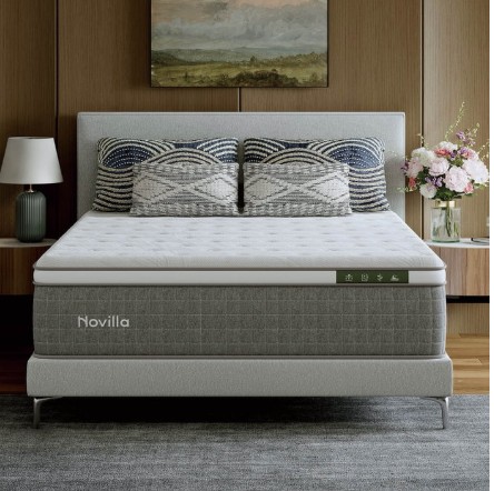 Novilla Vela 12 inch Queen Mattress, Hybrid Mattresses with Cooling Gel Memory Foam in a Box, Pressure Relief, CertiPUR-US Certified