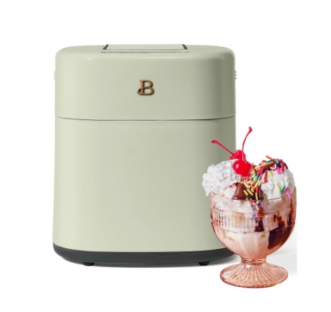 Beautiful 1.5 Qt Ice Cream Maker with Touch Activated Display, Sage Green by Drew Barrymore