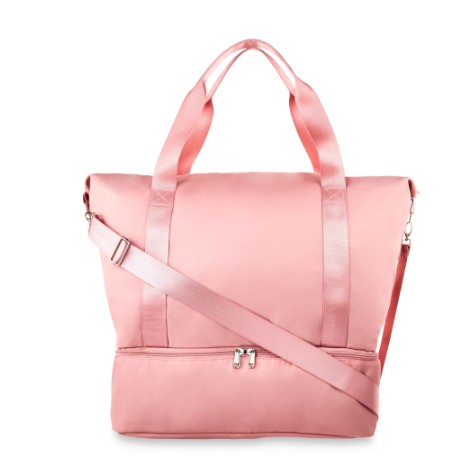 Protégé Collapsible Carry on Drop Bottom Weekender Duffel Bag, Dusty Rose