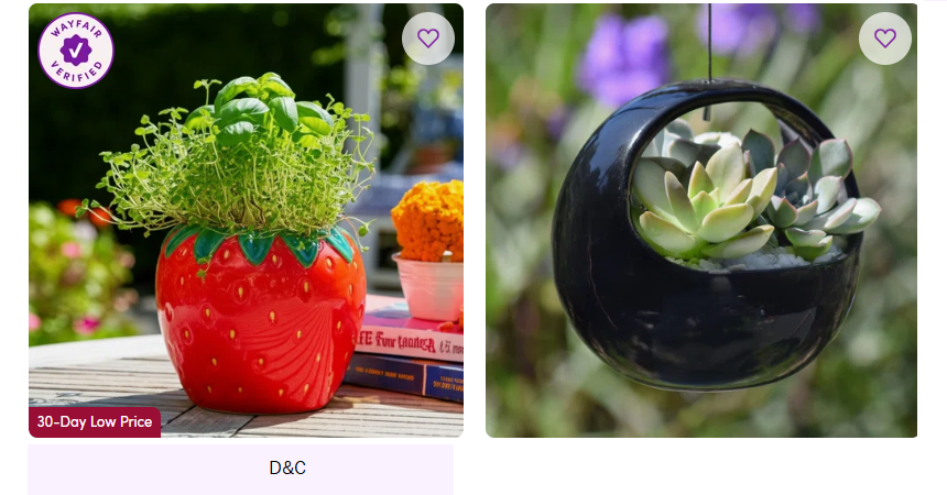 Planters from $20