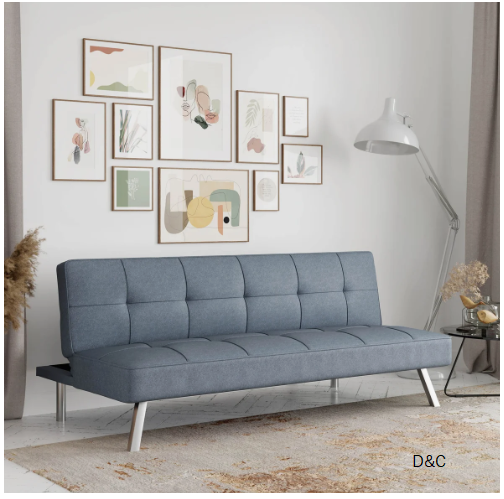 Serta Jameson 66.1″ Tufted Convertible Sofa, Woven Polyester Fabric