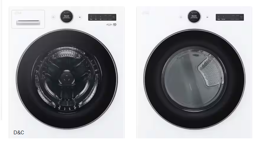 Package – LG – 4.5 Cu. Ft. High-Efficiency Stackable Smart Front Load Washer with Steam and TurboWash 360 and 7.4 Cu. Ft. Stackable Smart Electric Dryer with Steam and Sensor Dry – White