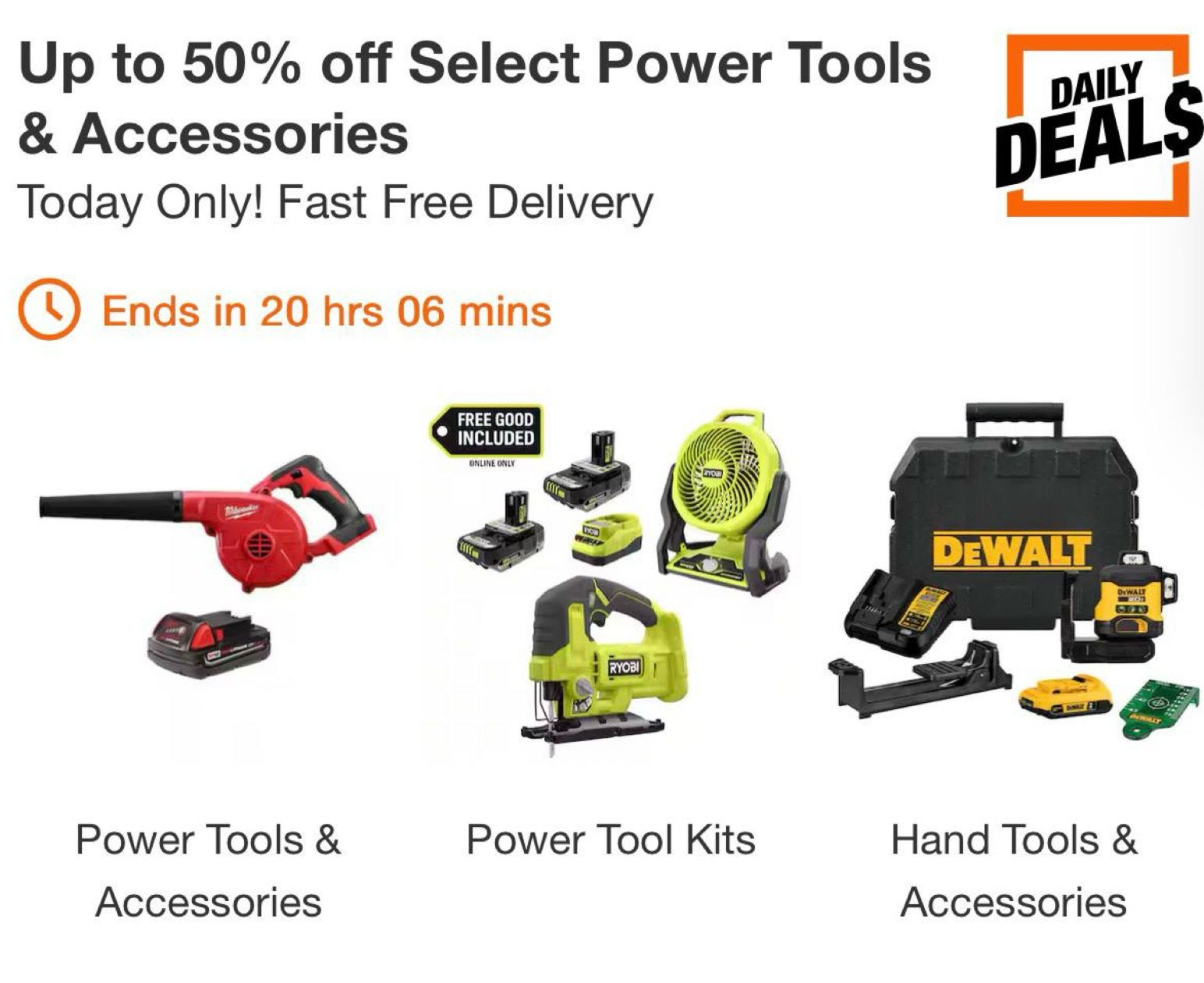 Today at Home Depot: Up to 50% off Select Power Tools & Accessories