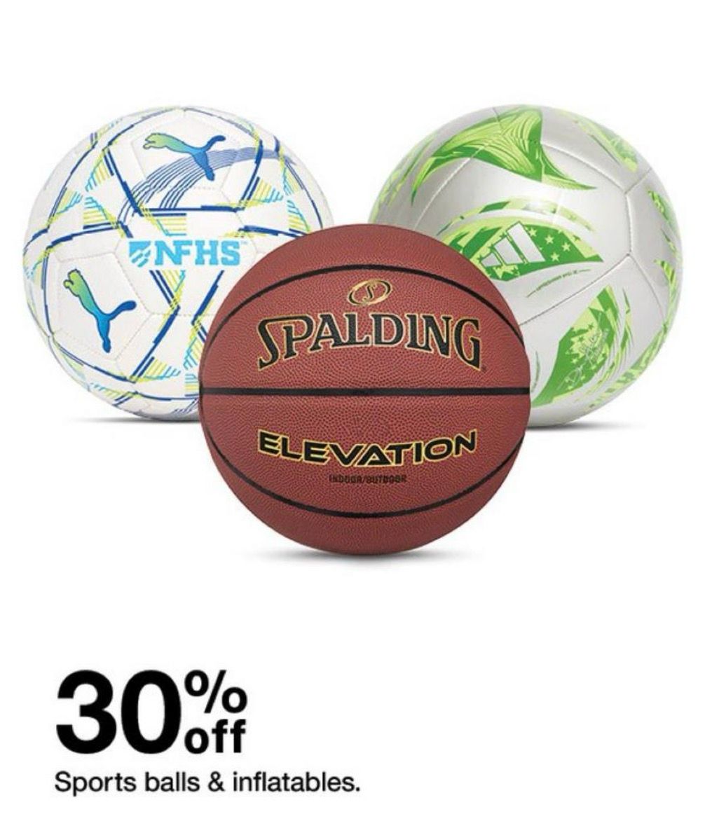 30% off select sports balls