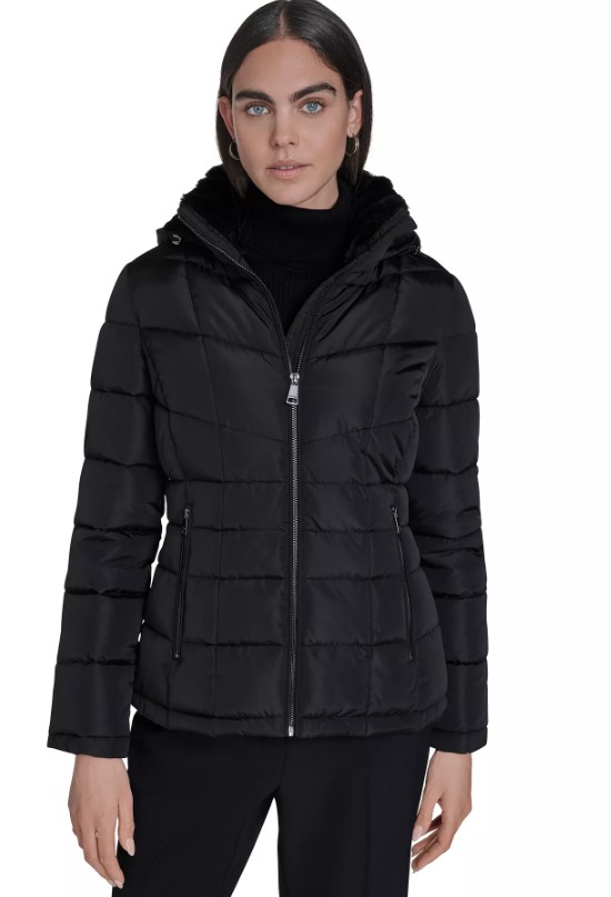 Women’s Stand Collar Lined Puffer Jacket