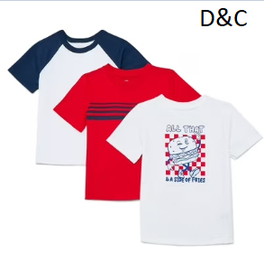 Wonder Nation Toddler Boys Patriotic Tee with Short Sleeves, 3-Pack, Sizes 18M-5T