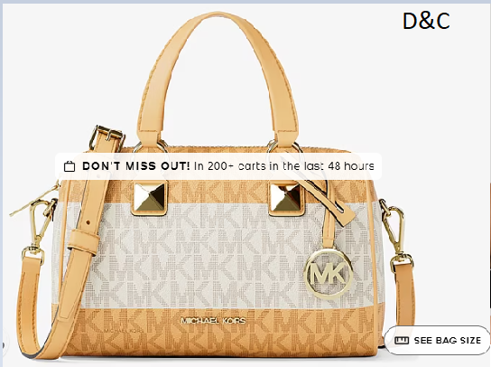 Michael Kors OutletGrayson Small Striped Signature Logo Duffel Crossbody Bag