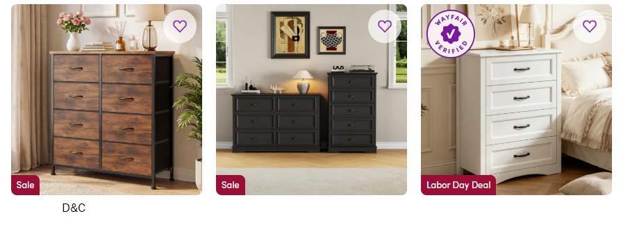 Labor Day Dressers Deal Up to 73% off!