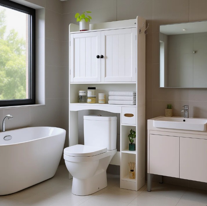 Corneliea Over-the-Toilet Cabinet with Adjustable Shelves
