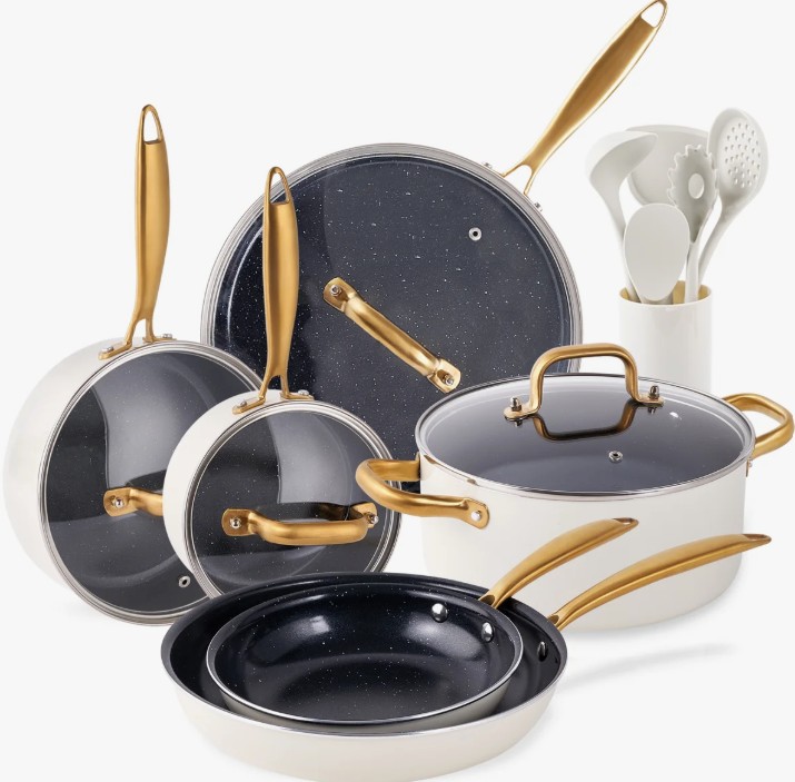15-Piece Nonstick Oven-Safe Ceramic Cookware Set