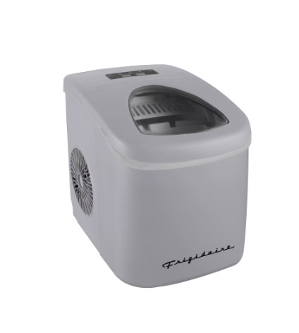 Frigidaire 26 lbs. Retro Bullet Ice Maker, Countertop Ice Machine with Dual Ice Size Options, for Home, Kitchen, Office, Bar, Silver