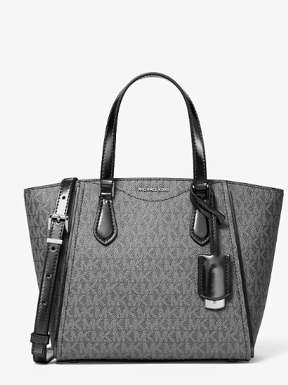 Taryn Small Metallic Signature Logo Convertible Crossbody Bag