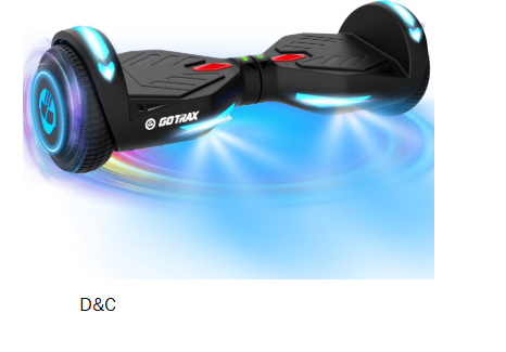 GOTRAX NOVA Hoverboard for Kids Ages 6+, 200W 6.5″ LED Wheels&6.25mph HoverBoard for Kids,Black