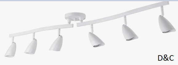 Grayson 52.36” 6 -Light Swing Arm Track Track Kit with Dimmable and Adjustable Head