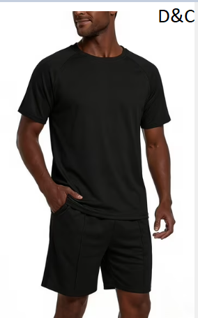 GINGTTO Men’s 2 piece Short Set Casual Athletic Workout Outfits Black XL