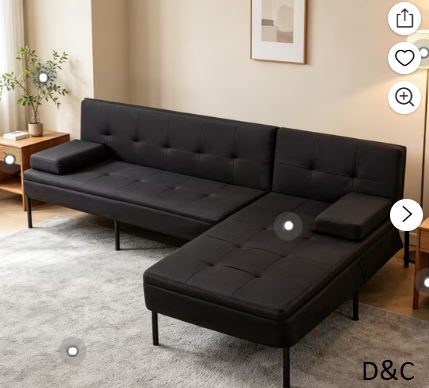 Gewnee 78.7”Convertible Sectional Sofa Bed,L-Shaped Couch with Reversible Chaise (Left or Right)
