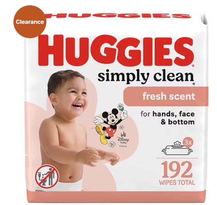 Huggies Simply Clean Baby Wipes Fresh, 192, 64.0 ea, 3 pack