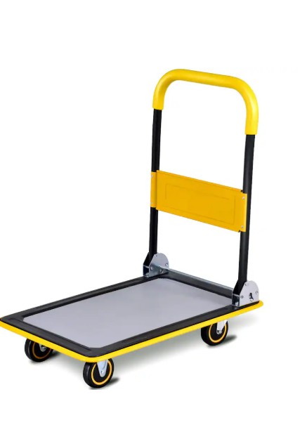 Costway – 330lbs Folding Platform Cart Dolly Push Hand Truck Moving Warehouse Foldable – Yellow