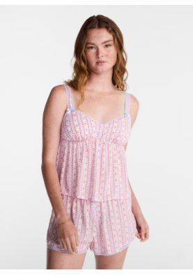 No Boundaries Woven Cami Top and Shorts Sleep Set, 2-Piece, Women’s XS-XXL