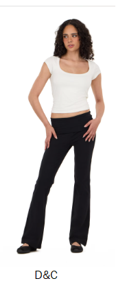 Forever 21 Women’s Jersey Fold Over Waist Pants with Graphic Detail, Flare Leg Lounge Pants, Stretch Casual Everyday Comfort Style, Black, XXS-4X