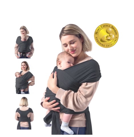 Momcozy Baby Wrap Carrier, Easy to Wear Infant Carrier Slings, Lightweight Adjustable Hands Free Baby Sling, for Newborn to Toddler 8-35 lbs