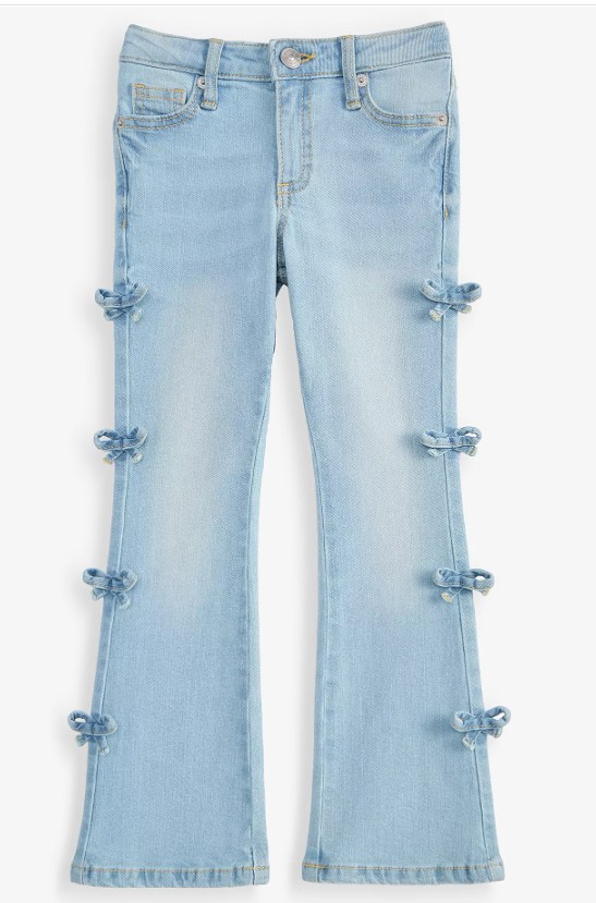 Girls’ XS-XL Bow-Trim Flared-Leg Jeans