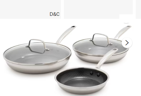 Blue Diamond Diamond Bond 5-Piece Non-Stick Frying Pans Set, Stainless Steel Hybrid Cookware