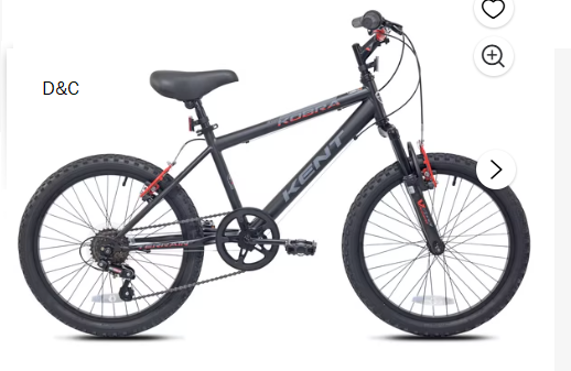 20″ Kent Kobra Bicycle, 20″ Wheels, Child Ages 7-14, Black