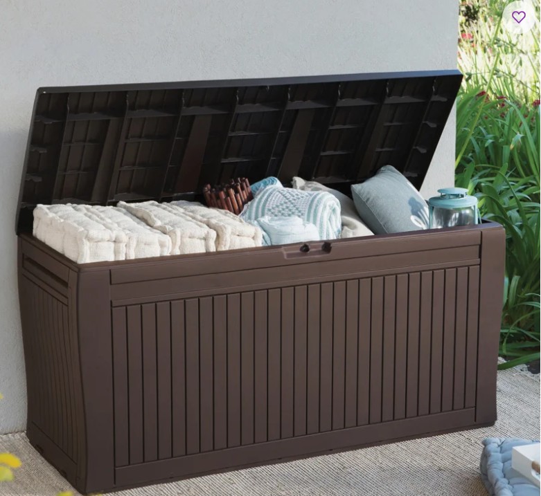 Keter Comfy 71 Gallon Durable Resin Outdoor Storage and Organization Deck Box Ideal For Garden Patio Furniture and Supplies (Choose Color)