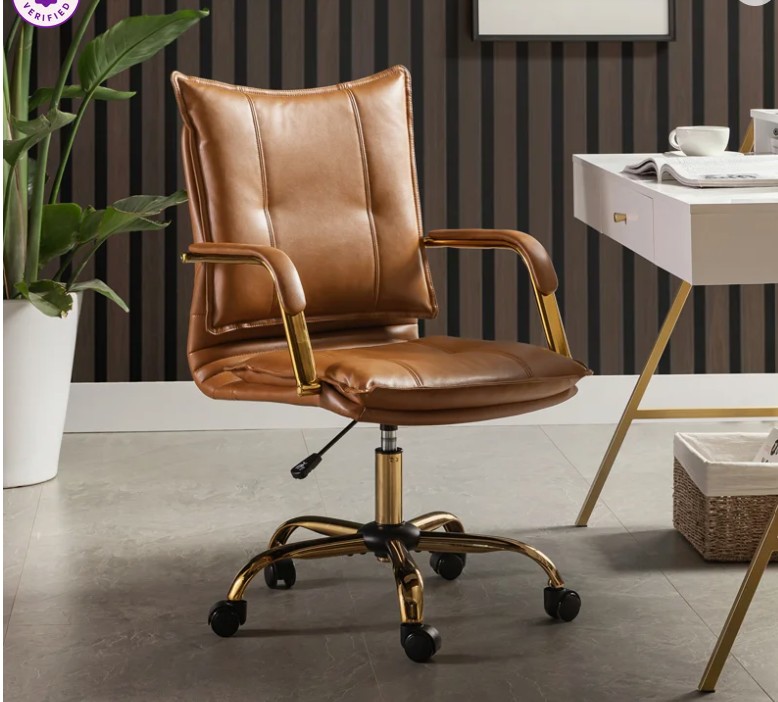 Lundgren Faux Leather Task Chair with Padded Arms