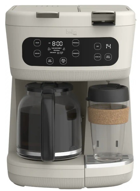bella PRO – MultiBrew 12-Cup Drip & Single-Serve Coffee Maker – Oatmilk