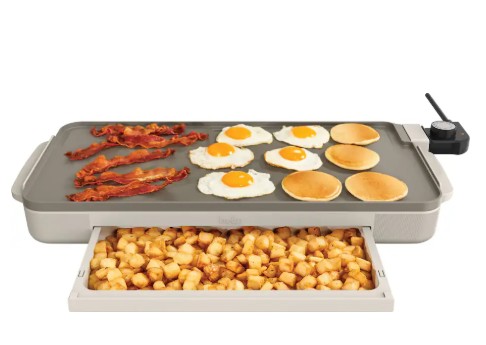Bella – 10″ x 20″ Electric Griddle with Warming Tray – Oatmilk