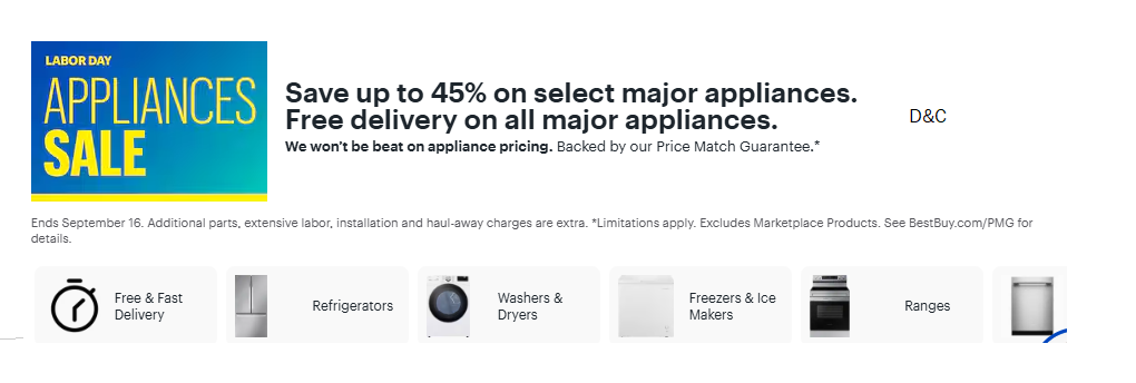 Labor Day Appliance Sale