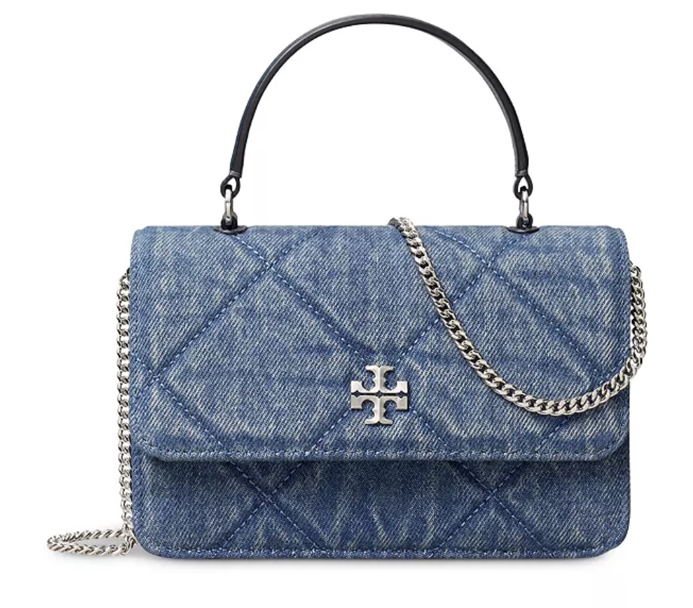 Tory BurchKira Mini Diamond Quilt Denim Crossbody Bag