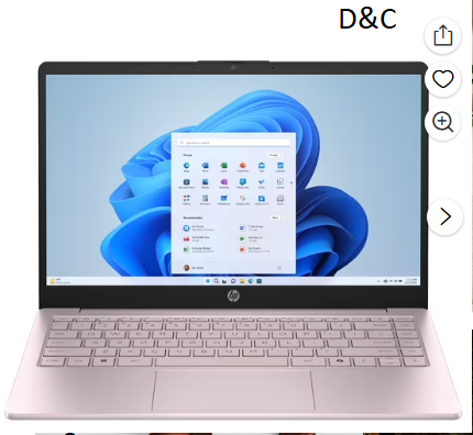 HP 14 inch HD Windows Laptop AMD Athlon Silver 7120U Processor 4GB 256GB SSD Tranquil Pink