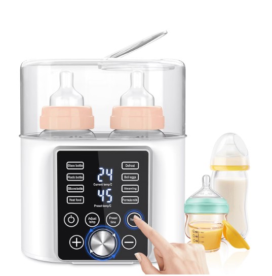 Bottle Warmer, 12-in-1 Baby Double Bottles Warmer Fast Baby Food Heater & BPA-Free Milk Warmer with LCD Touch Display, Appointment & 24H Accurate Temperature Control for Breastmilk or Formula