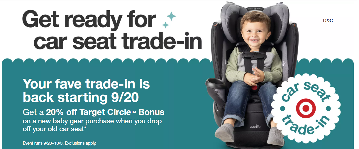 Target’s next fall car seat trade-in event runs from September 20 through October 3, 2026