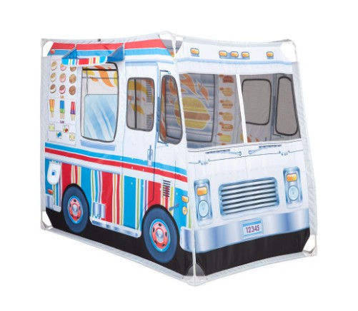 Melissa & Doug Fabric Double-Sided Food Truck Play Tent – Ice Cream And BBQ