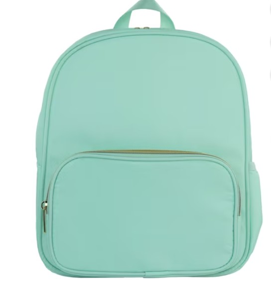 Hello Hobby Nylon Backpack, Customizable Travel Book Bag for Crafts, School, and Everyday Use, Green