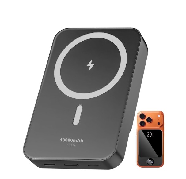 Magnetic Wireless Portable Charger, 10000mAh Power Bank with PD20w Fast Charging, USB C in&Out Battery Pack, Compatible with Mag-Safe for iPhone 17/16/15/14/13 Series, Samsung, Android, and More