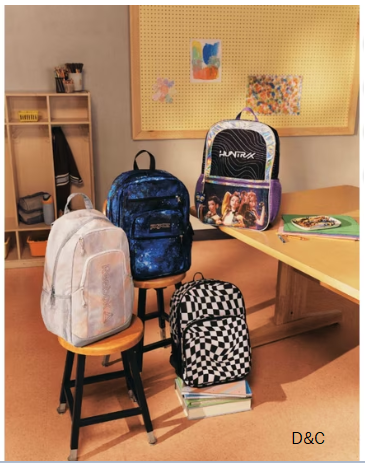 Wonder Nation Kids’ 17″ Optic Checks Backpack, Black and White