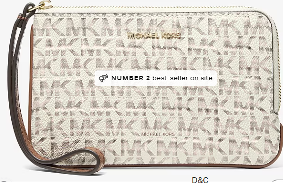 Michael Kors Outlet Jet Set Travel Small Signature Logo Wristlet