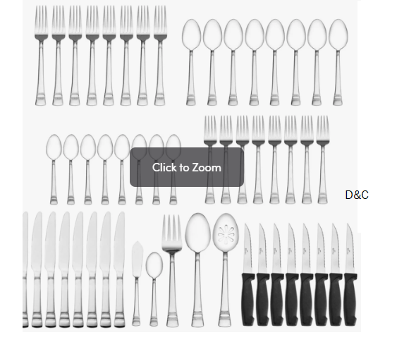 Pfaltzgraff Sapphire Bay 53-Piece Stainless Steel Flatware Set, Service for 8